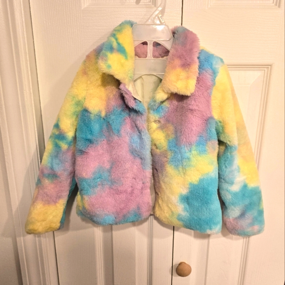 Epic Threads Rainbow Faux Fur Jacket Size 3T